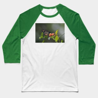 Monarch on Mexican Flame Baseball T-Shirt